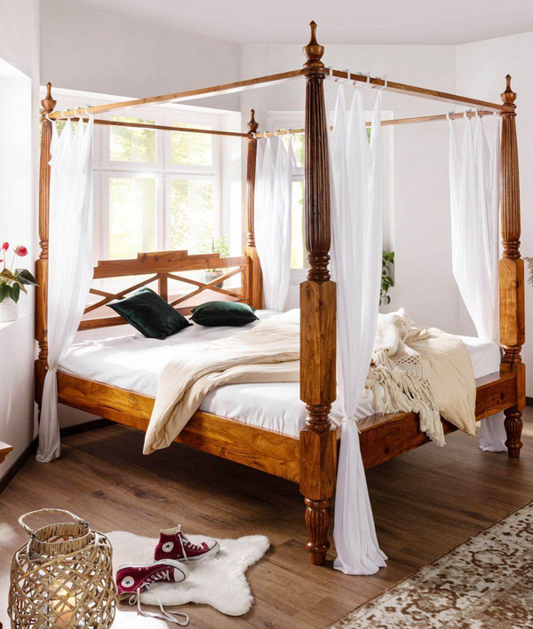 Eros Solid Wood Poster Bed – Lakkadhaara