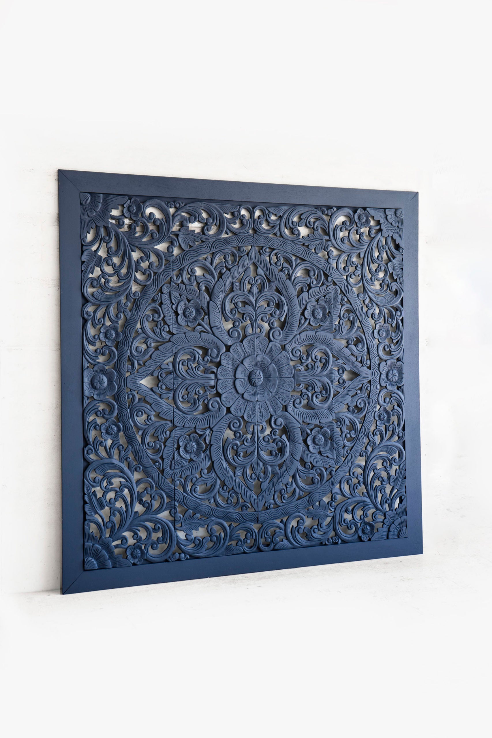 Indigo Carved Headboard – Lakkadhaara